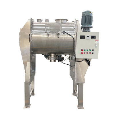 Mesin pengaduk baja tahan karat dengan sistem kontrol PLC dan pelepasan pneumatik untuk pencampuran industri