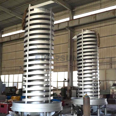 Konveyor Sekrup Auger Menggabungkan Lift Getaran Spiral Vertikal dan Penutup Akrilik untuk Solusi Pengangkutan Material